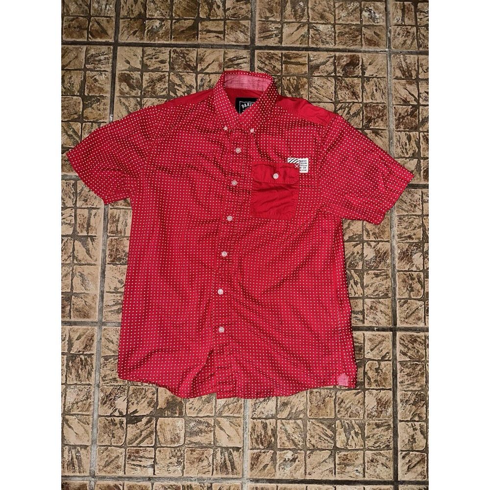Vintage Y2K Parish Nation Lacrosse Shirt Large Short Sleeved Button Down